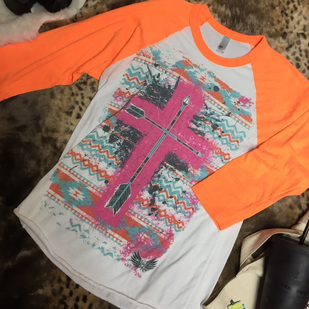 Cross baseball tee